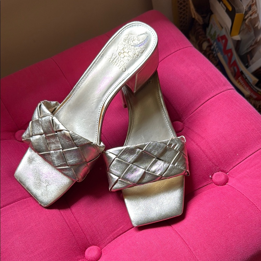 Vince Camuto Silver Gold Tone Mules